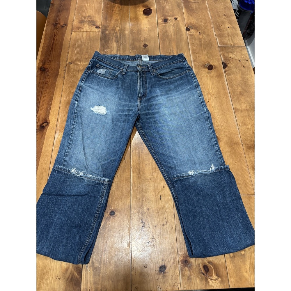 Cinch Men's Blue Distressed Ripped Denim Jeans MB98034A1X25‎ Size 36x36